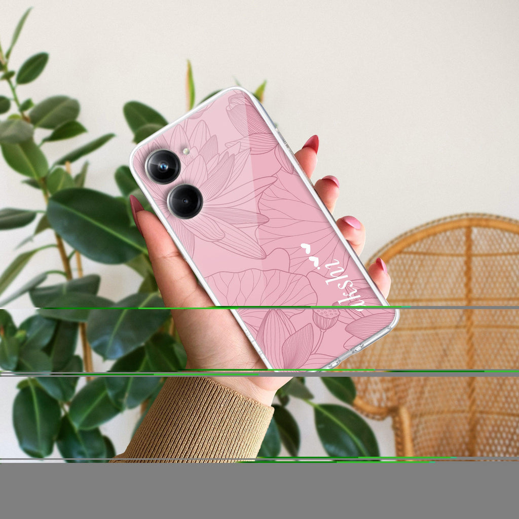Customized luxury Peach leaves Transparent Silicon Case For Realme 10 Pro+ 5G