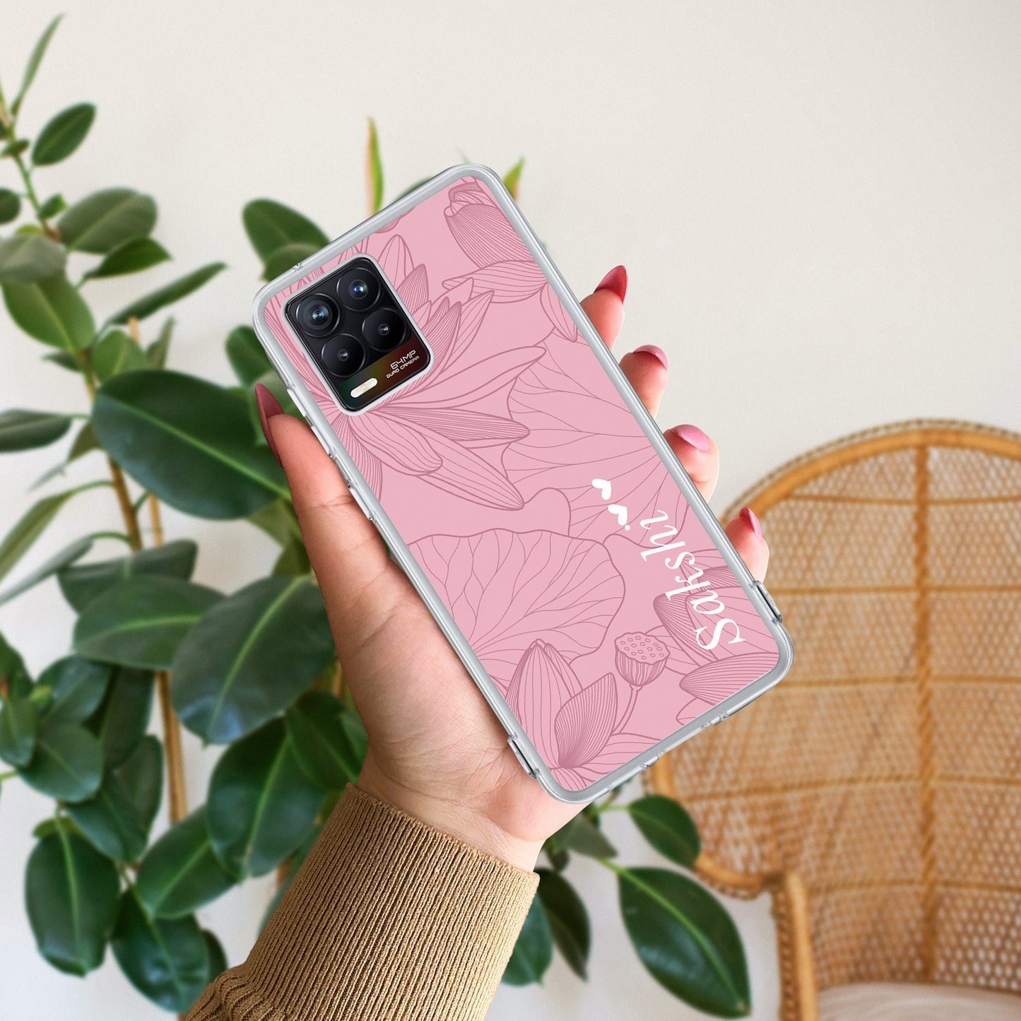 Customized luxury Peach leaves Transparent Silicon Case For Realme/Narzo - ShopOnCliQ