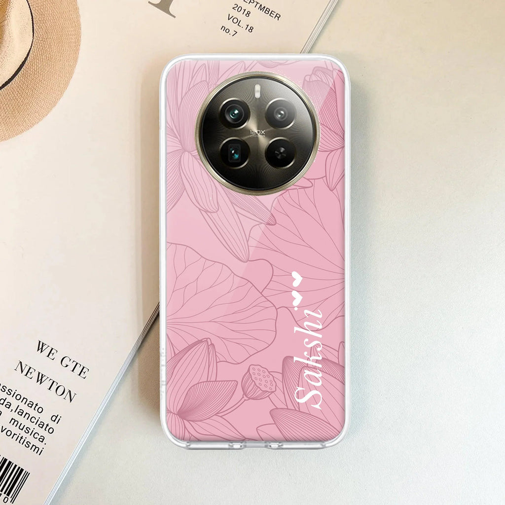 Customized luxury Peach leaves Transparent Silicon Case For Realme C67 5G
