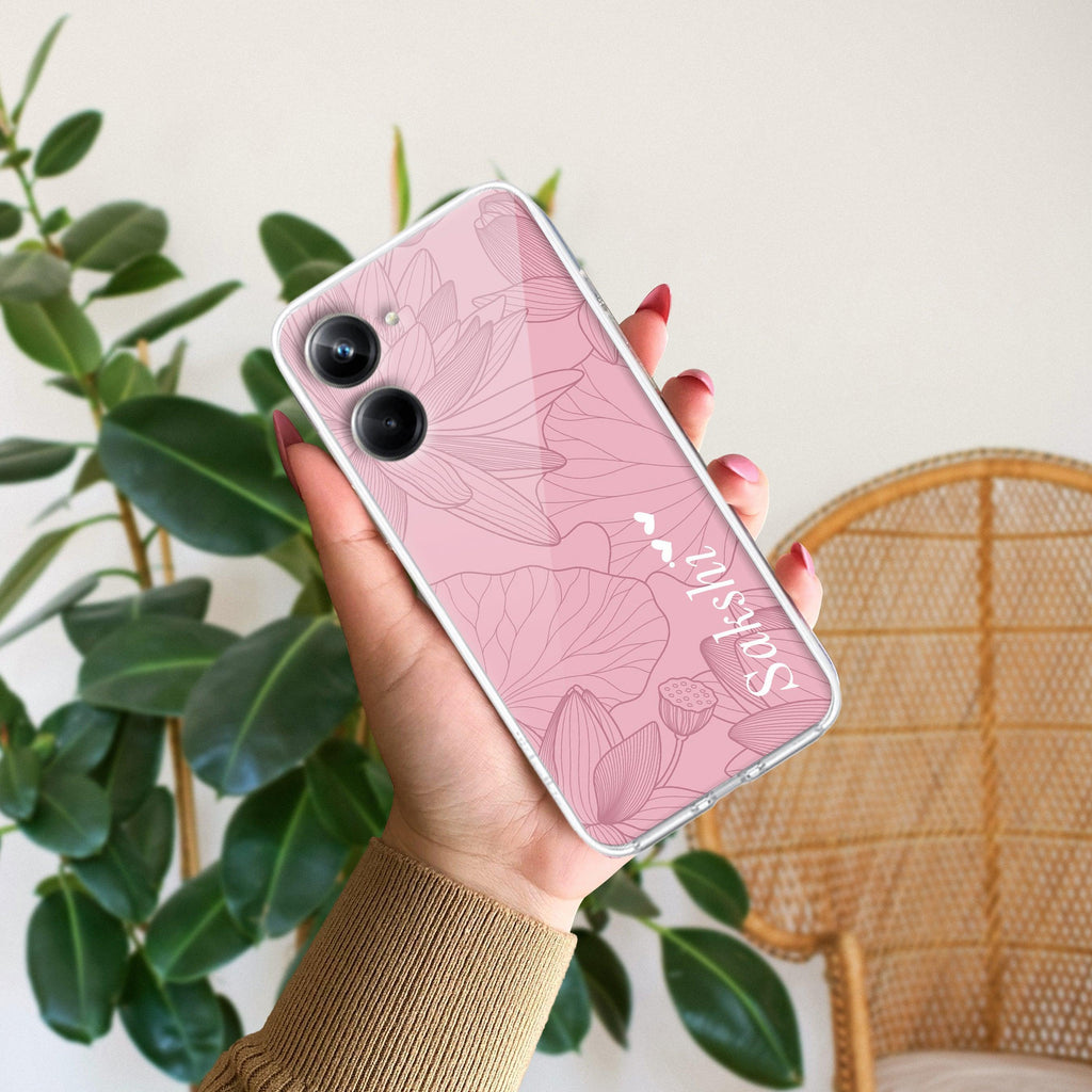 Customized luxury Peach leaves Transparent Silicon Case For Realme 12 Pro Plus 5G