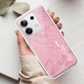 Customized luxury Peach leaves Transparent Silicon Case For Redmi 12 4G