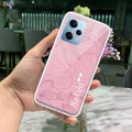 Customized luxury Peach leaves Transparent Silicon Case For Redmi Note 14 Pro 5G