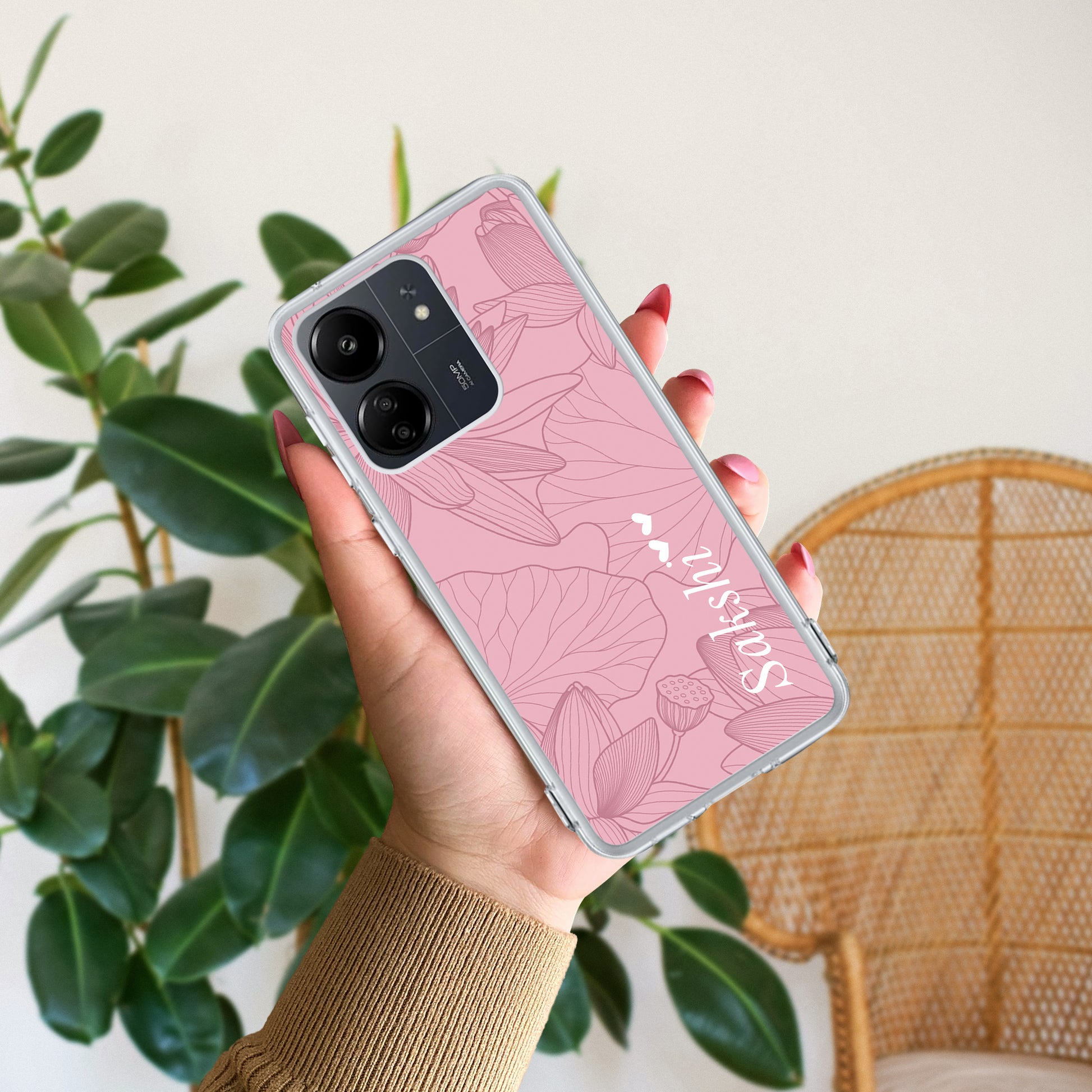 Customized luxury Peach leaves Transparent Silicon Case For Redmi/Xiaomi ShopOnCliQ