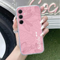 Customized luxury Peach leaves Transparent Silicon Case For Samsung Galaxy M35 5G
