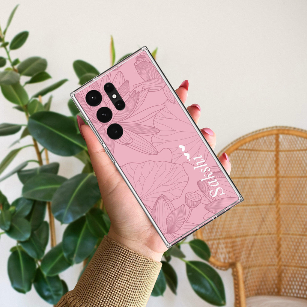Customized luxury Peach leaves Transparent Silicon Case For Samsung Galaxy A36 5G