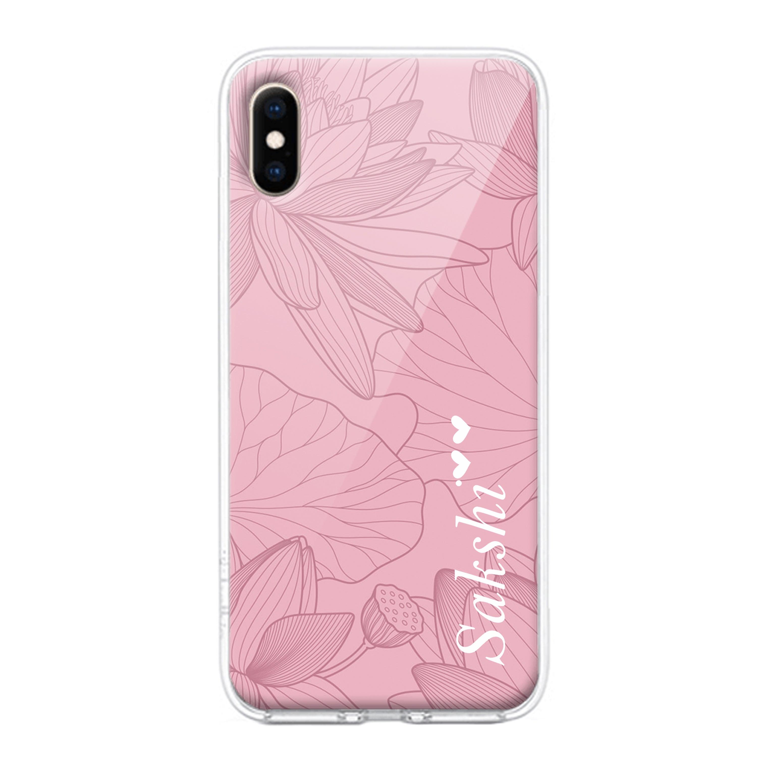 Customized luxury Peach leaves Transparent Silicon Case For iPhone - ShopOnCliQ