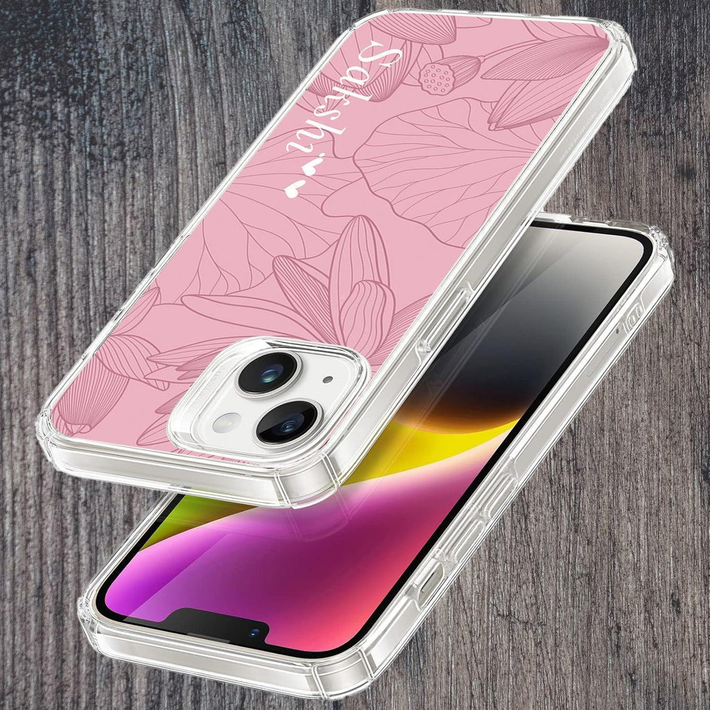 Customized luxury Peach leaves Transparent Silicon Case For iQOO Neo 7 Pro 5G