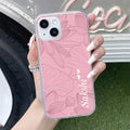 Customized luxury Peach leaves Transparent Silicon Case For iPhone 13
