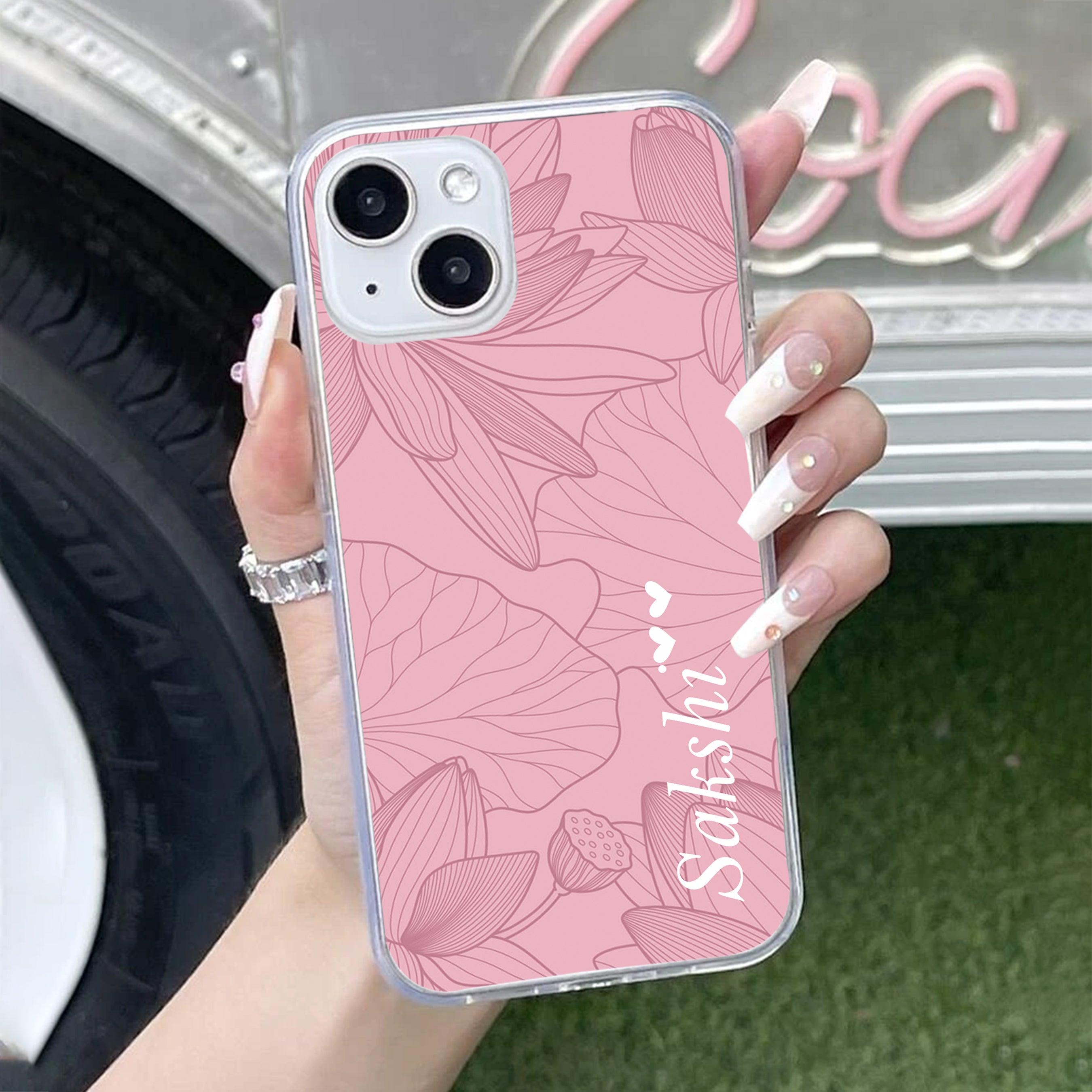Customized luxury Peach leaves Transparent Silicon Case For iPhone - ShopOnCliQ