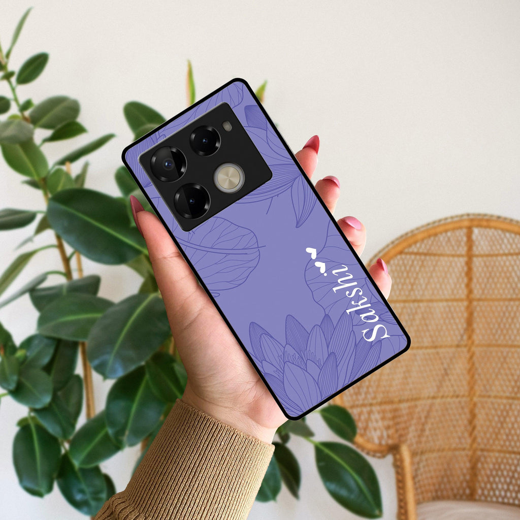 Customized luxury Purple leaves Glossy Metal Case Cover For Infinix - ShopOnCliQ