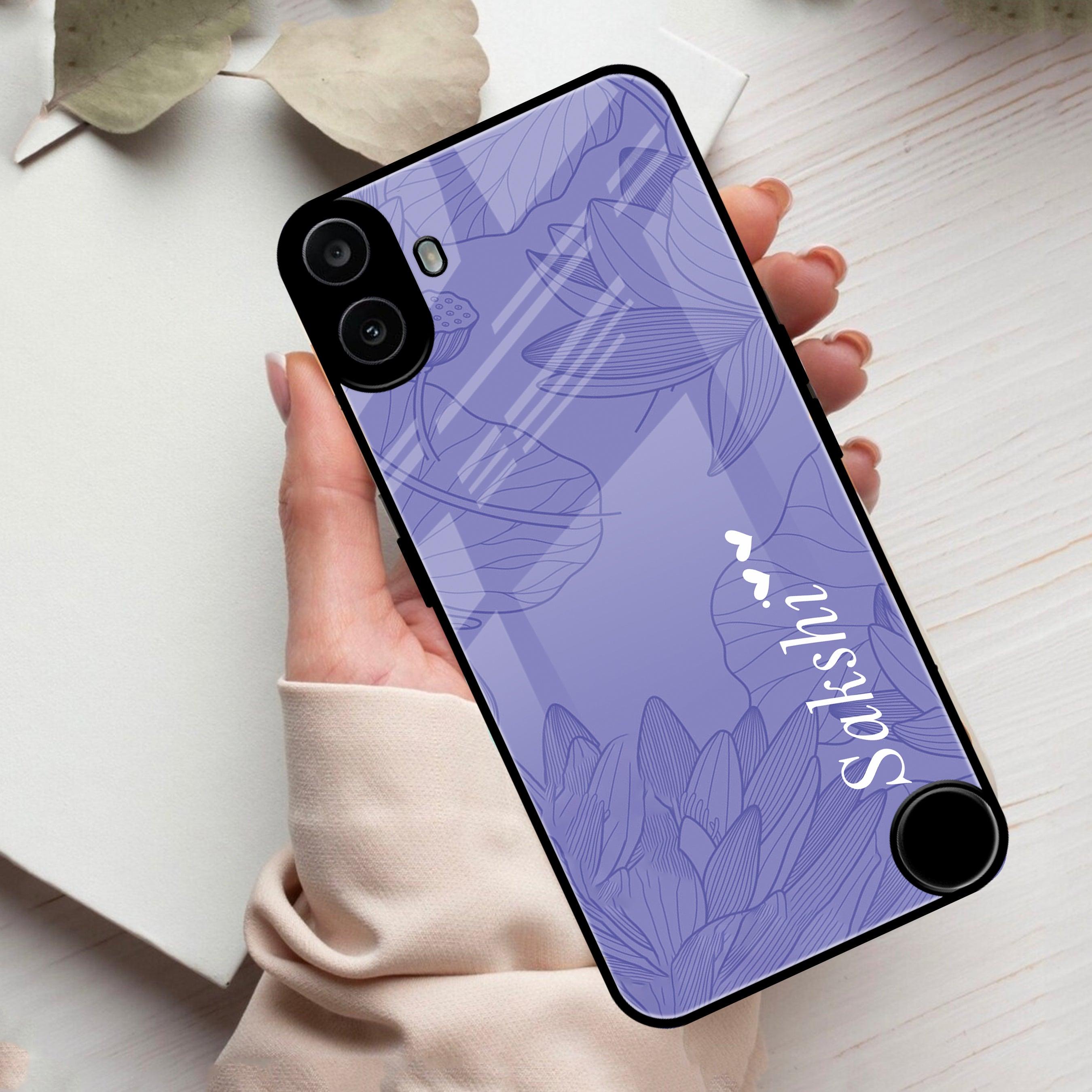 Customized luxury Purple leaves Glossy Metal Case Cover For Nothing - ShopOnCliQ