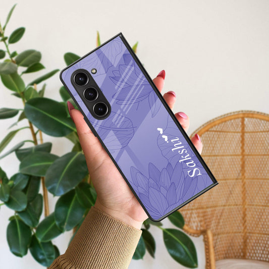 Customized luxury Purple leaves Glossy Metal Case Cover For Samsung