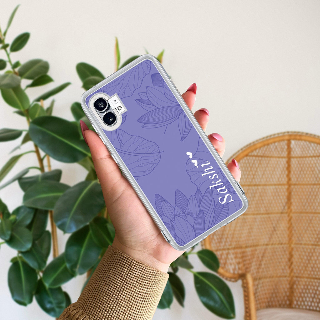 Customized luxury Purple leaves Transparent Silicon Case For Nothing - ShopOnCliQ