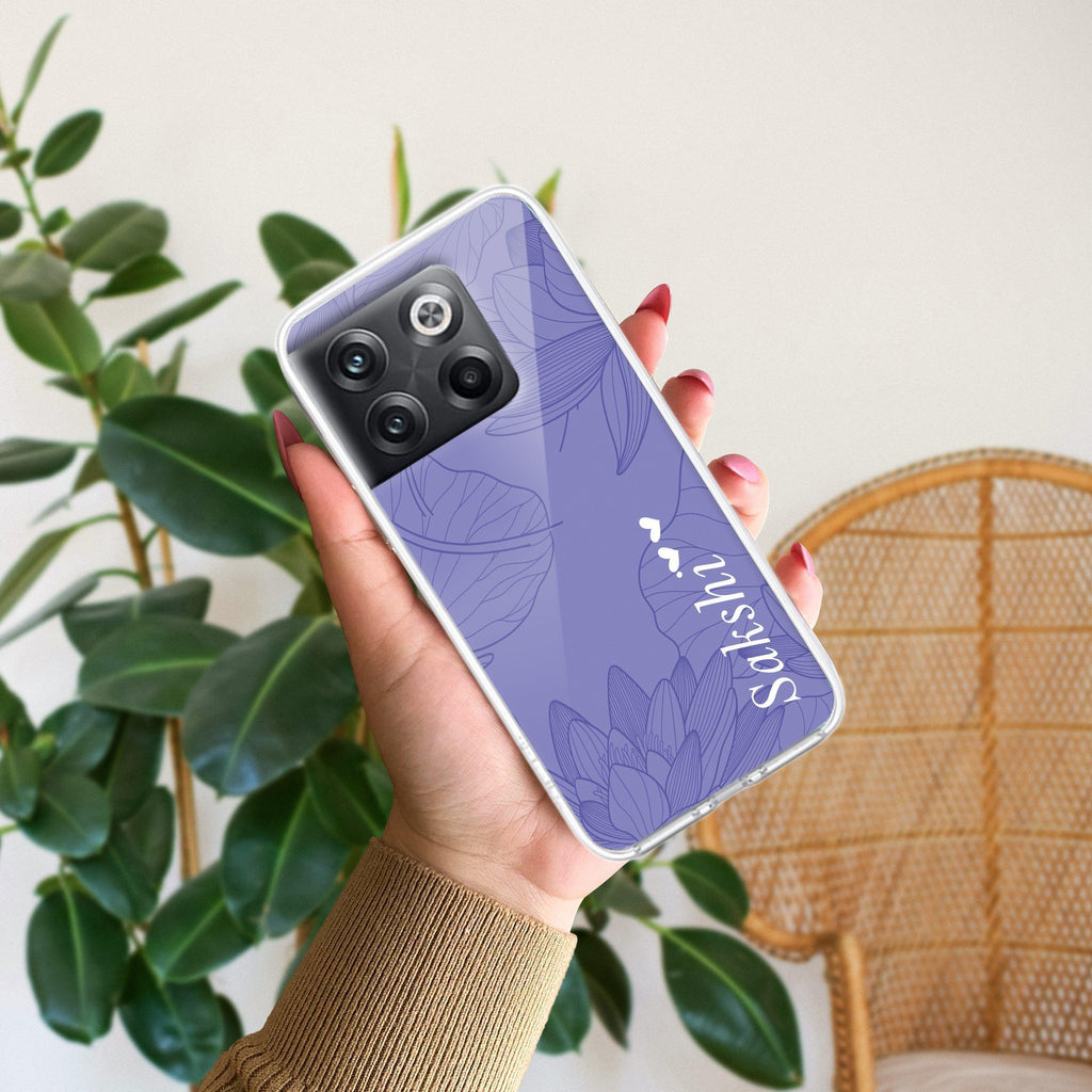 Customized luxury Purple leaves Anti Yellow Case For OnePlus 10T 5G
