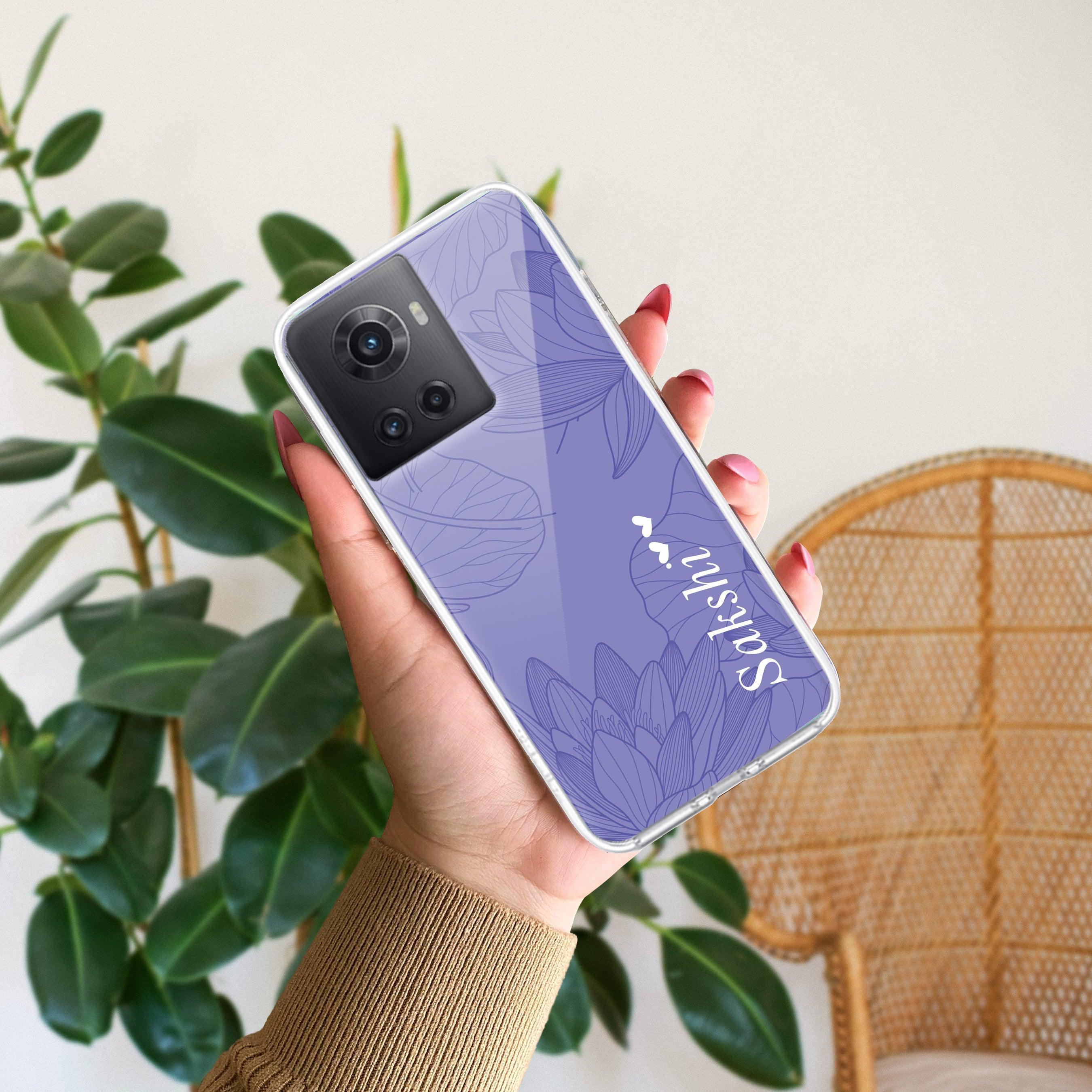 Customized luxury Purple leaves Transparent Silicon Case For OnePlus - ShopOnCliQ