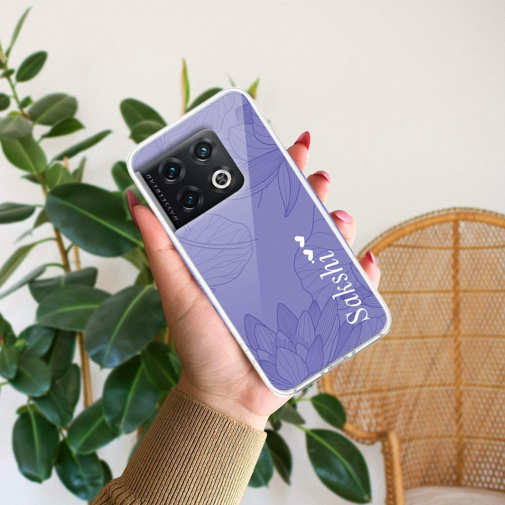 Customized luxury Purple leaves Anti Yellow Case For OnePlus 10 Pro 5G