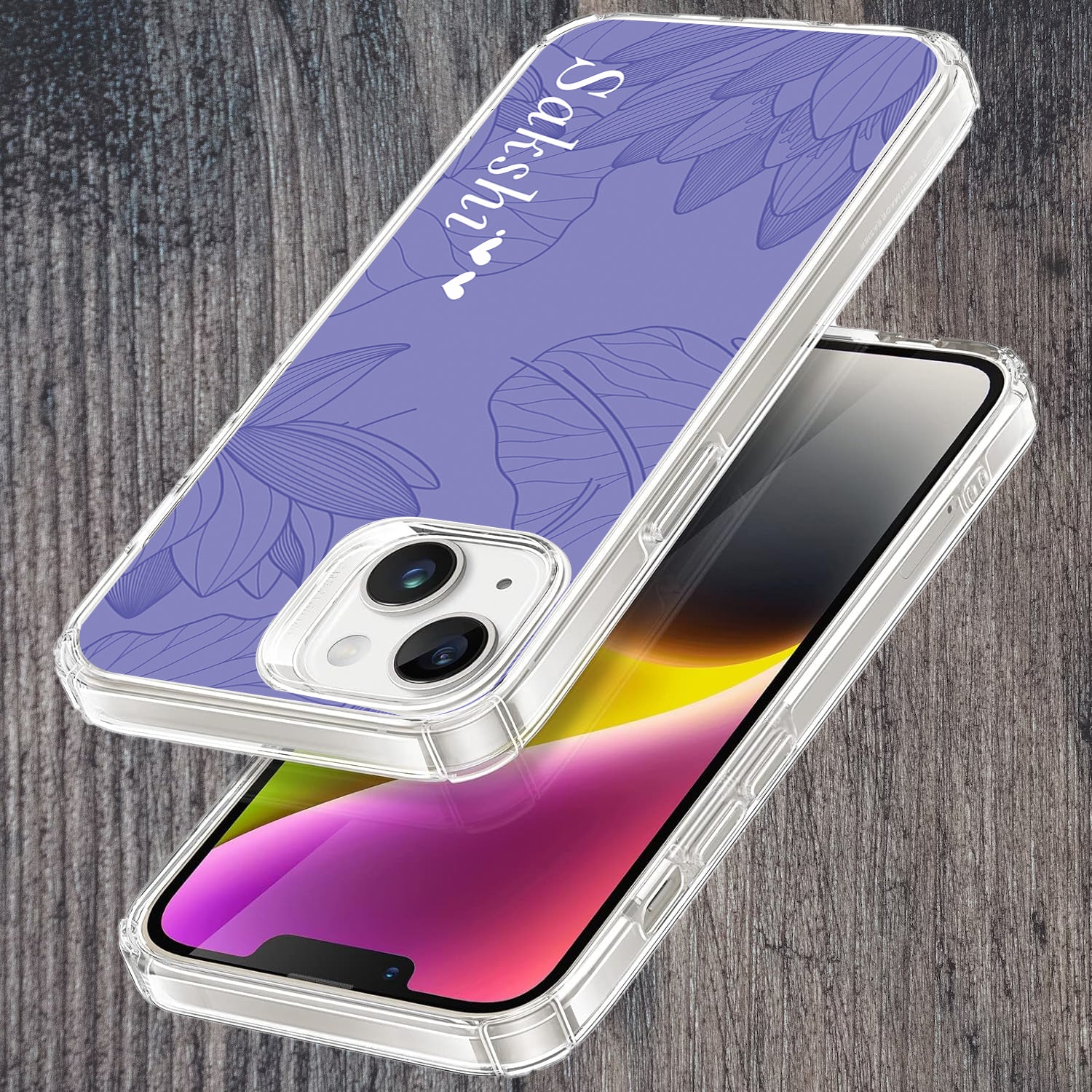 Customized luxury Purple leaves Transparent Silicon Case For Oppo ShopOnCliQ