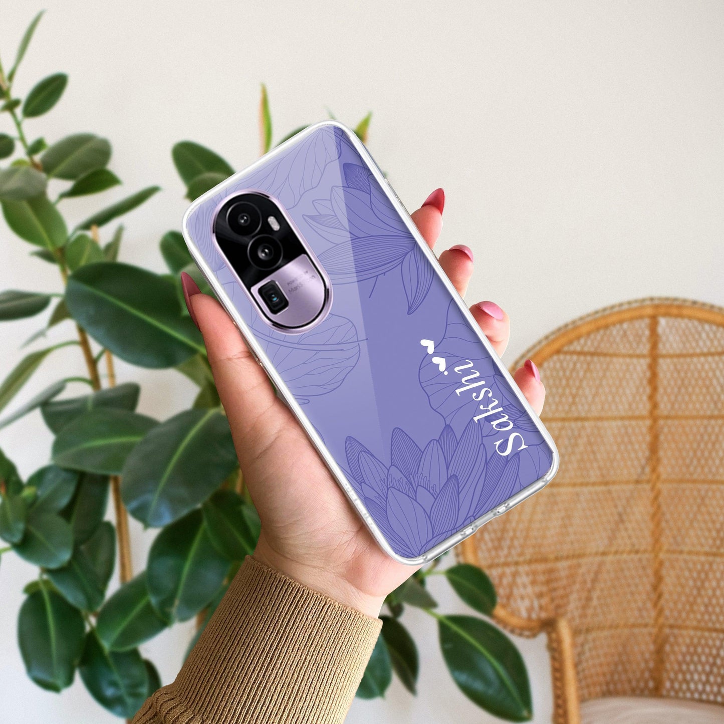 Customized luxury Purple leaves Transparent Silicon Case For Oppo - ShopOnCliQ