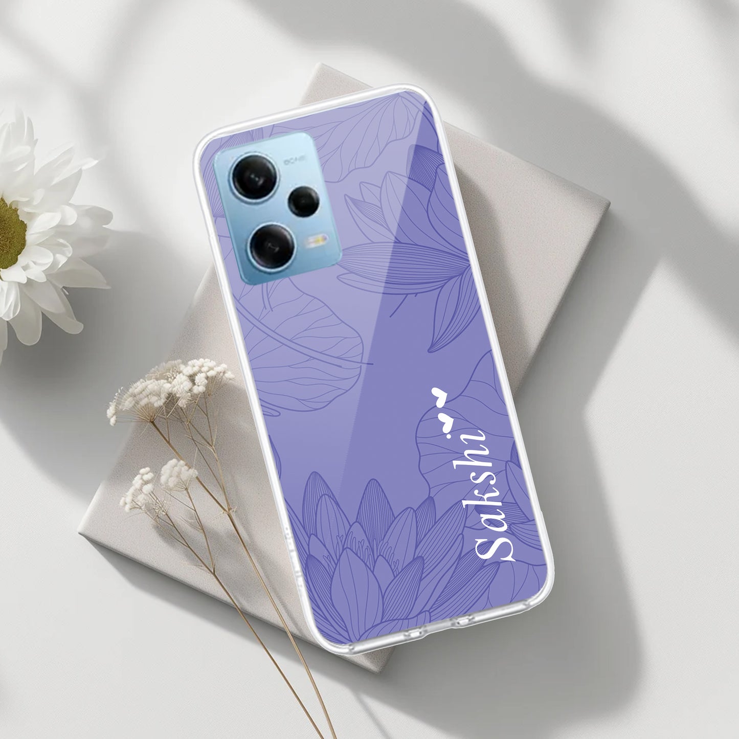 Customized luxury Purple leaves Transparent Silicon Case For Poco ShopOnCliQ