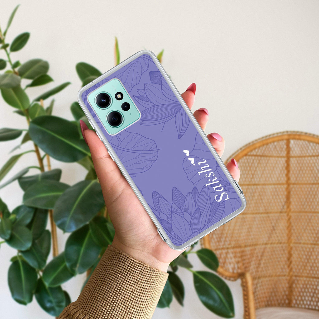 Customized luxury Purple leaves Transparent Silicon Case For Poco - ShopOnCliQ