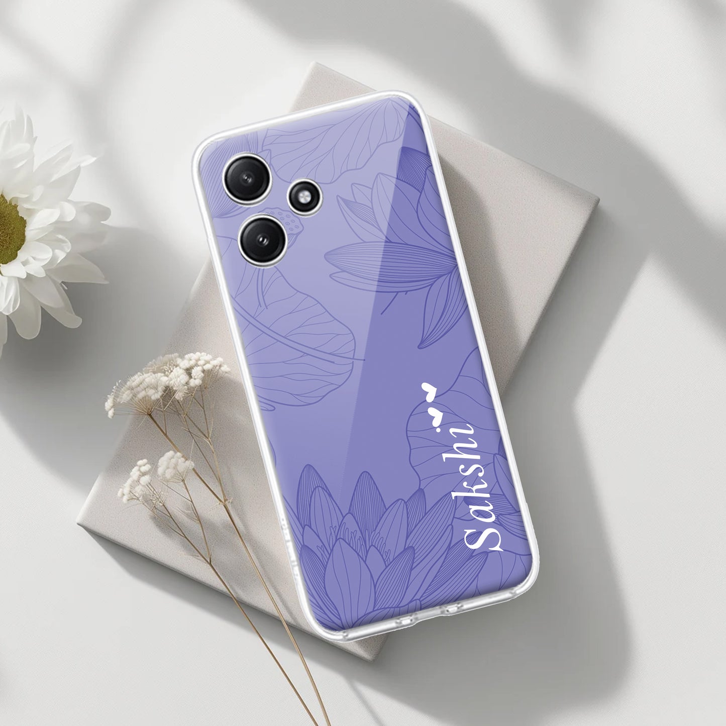 Customized luxury Purple leaves Transparent Silicon Case For Poco ShopOnCliQ