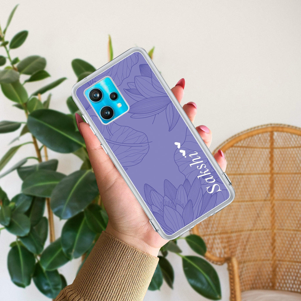 Customized luxury Purple leaves Transparent Silicon Case For Realme GT Master Edition