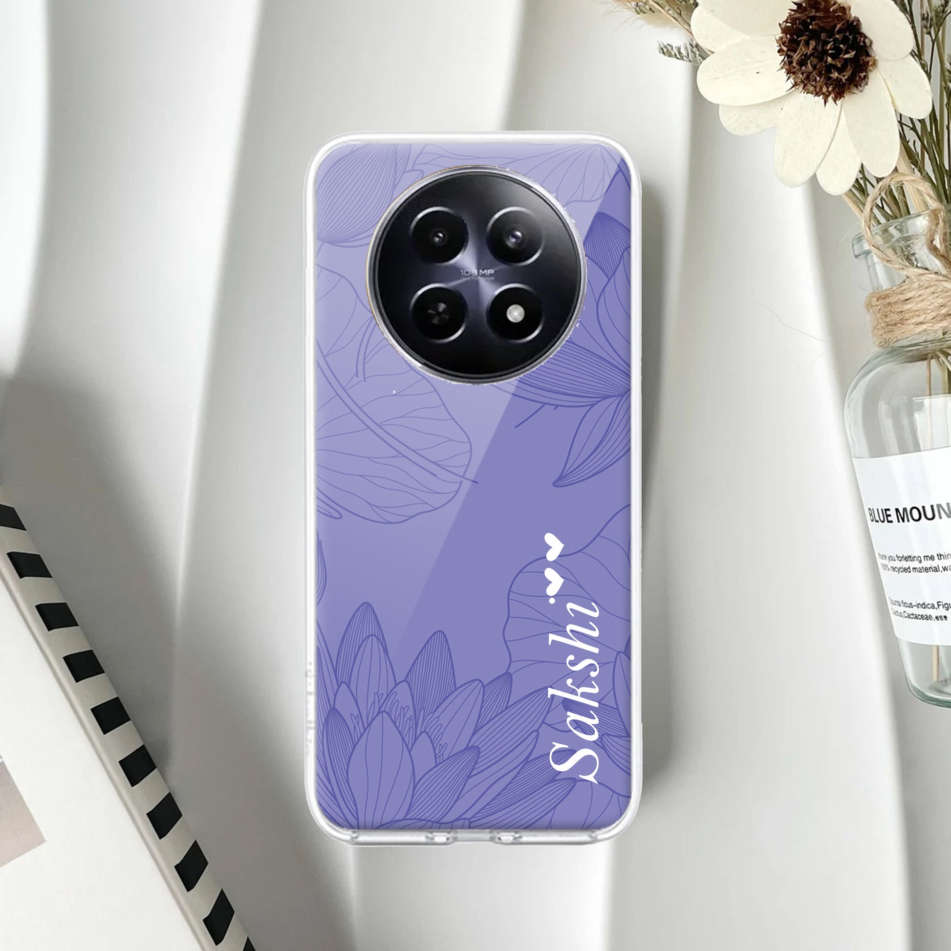 Customized luxury Purple leaves Transparent Silicon Case For Realme/Narzo - ShopOnCliQ