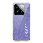 Customized luxury Purple leaves Transparent Silicon Case For Xiaomi 14 5G