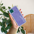 Customized luxury Purple leaves Transparent Silicon Case ForSamsung Galaxy M53