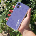 Customized luxury Purple leaves Anti Yellow Case For Samsung Galaxy M06 5G