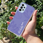 Customized luxury Purple leaves Transparent Silicon Case For Samsung Galaxy A23 5G