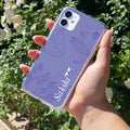 Customized luxury Purple leaves Anti Yellow Clear Case For iPhone 12