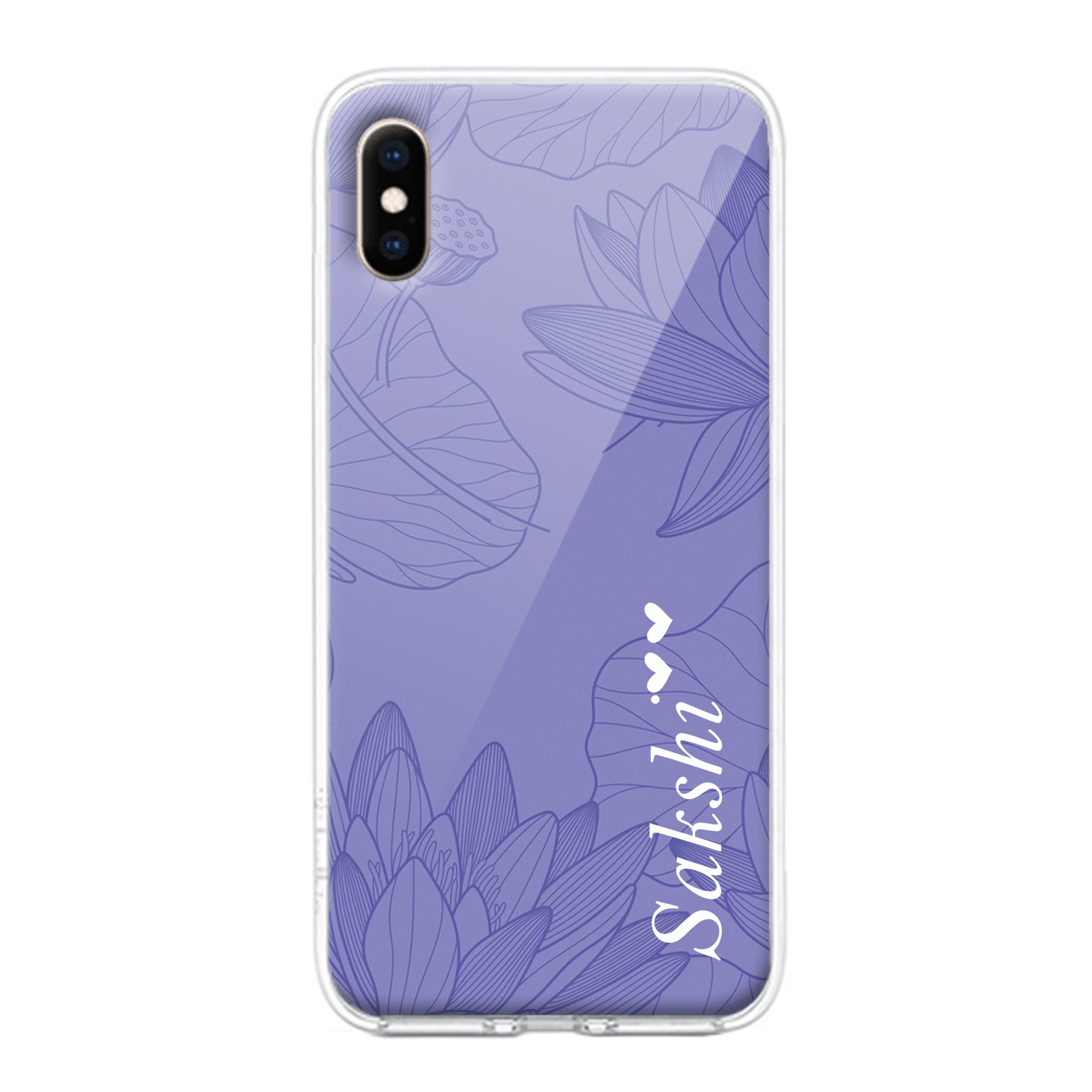 Customized luxury Purple leaves Transparent Silicon Case For iPhone - ShopOnCliQ
