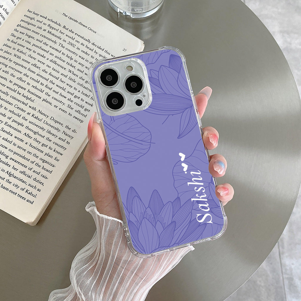 Customized luxury Purple leaves Transparent Silicon Case For Realme/Narzo - ShopOnCliQ