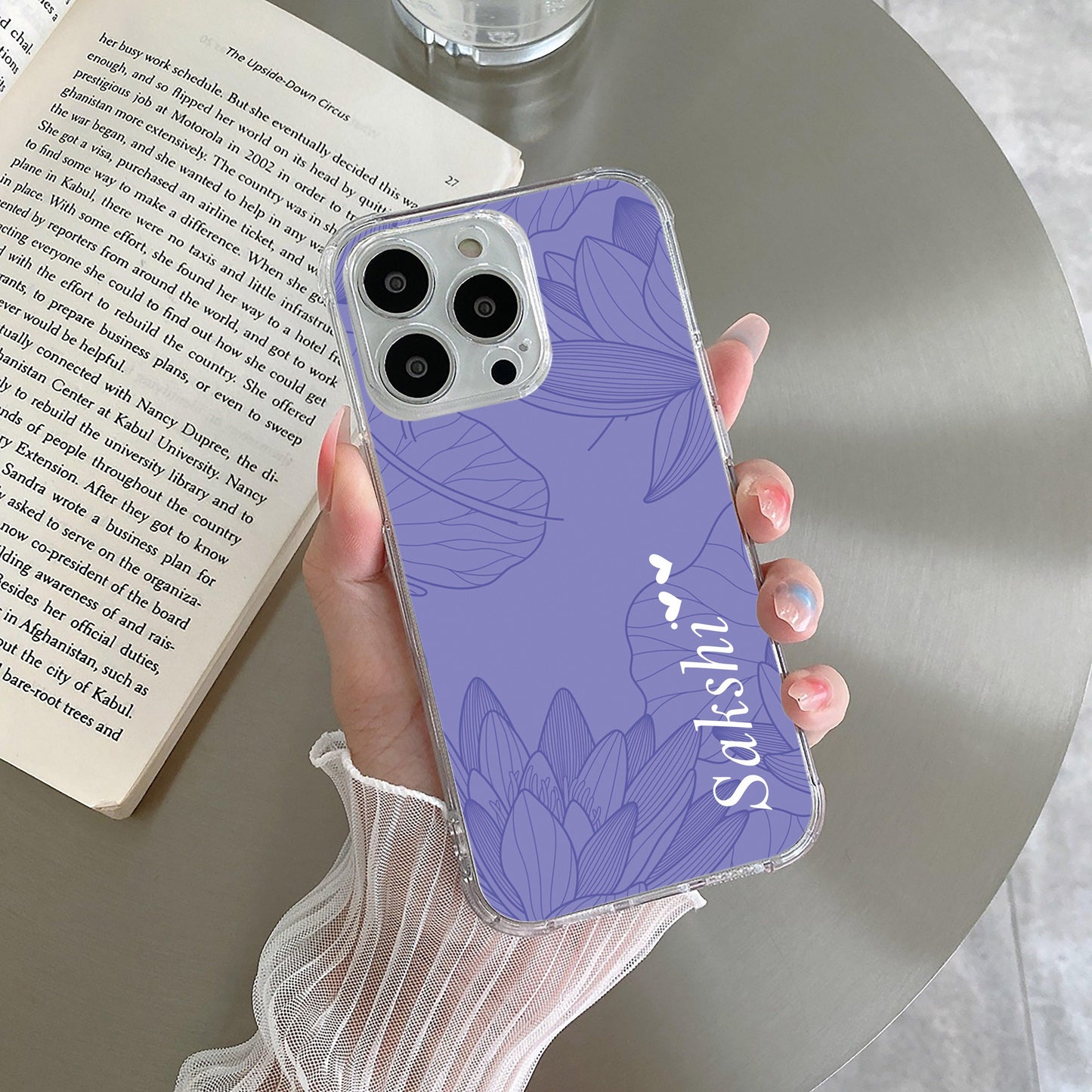 Customized luxury Purple leaves Transparent Silicon Case For Vivo - ShopOnCliQ