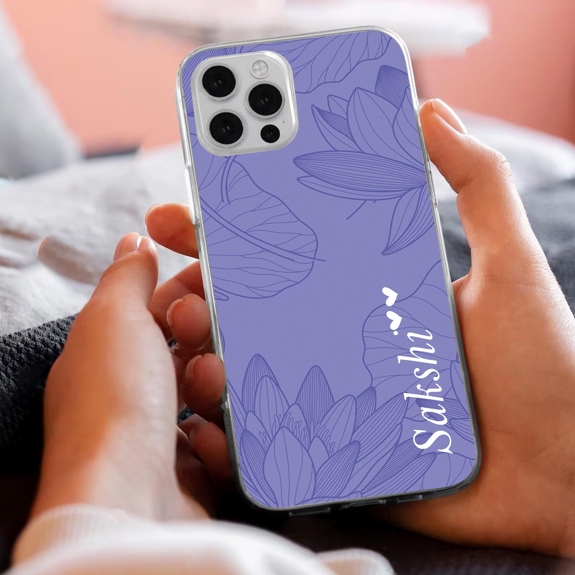 Customized luxury Purple leaves Transparent Silicon Case For Vivo - ShopOnCliQ