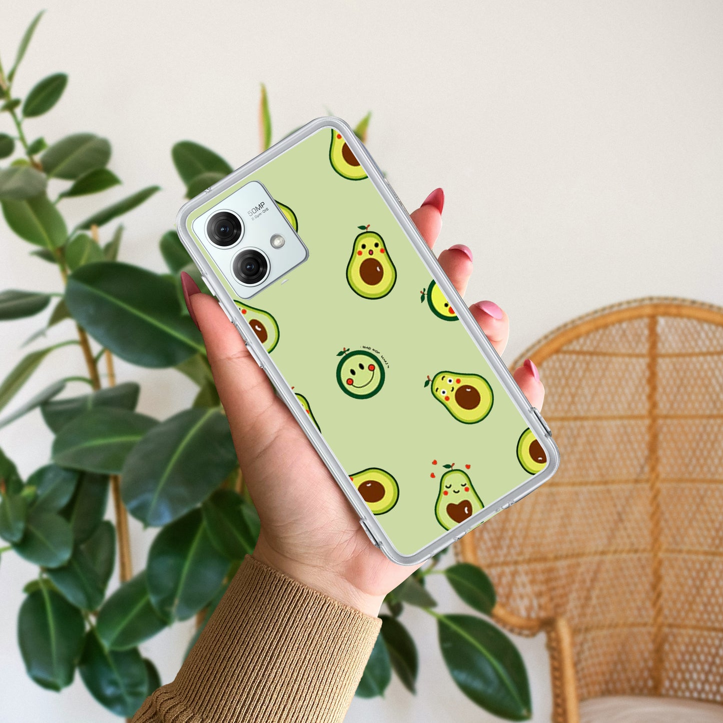 Cute Avocado Customize Transparent Silicon Case For Motorola ShopOnCliQ