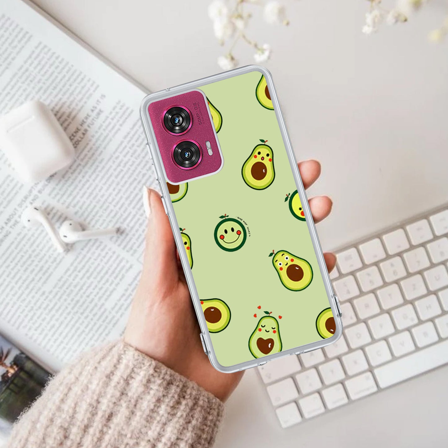 Cute Avocado Customize Transparent Silicon Case For Motorola ShopOnCliQ