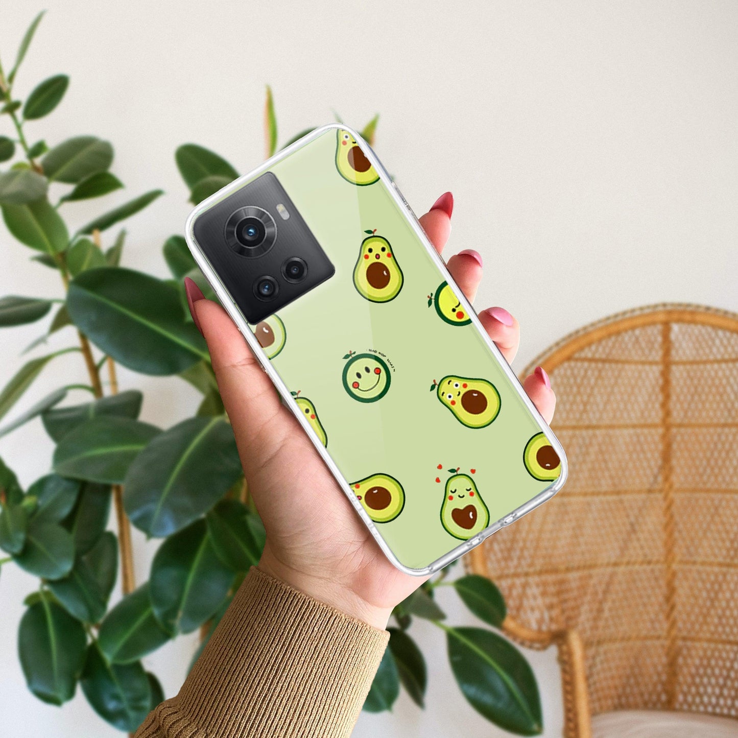 Cute Avocado Transparent Silicon Case For OnePlus
