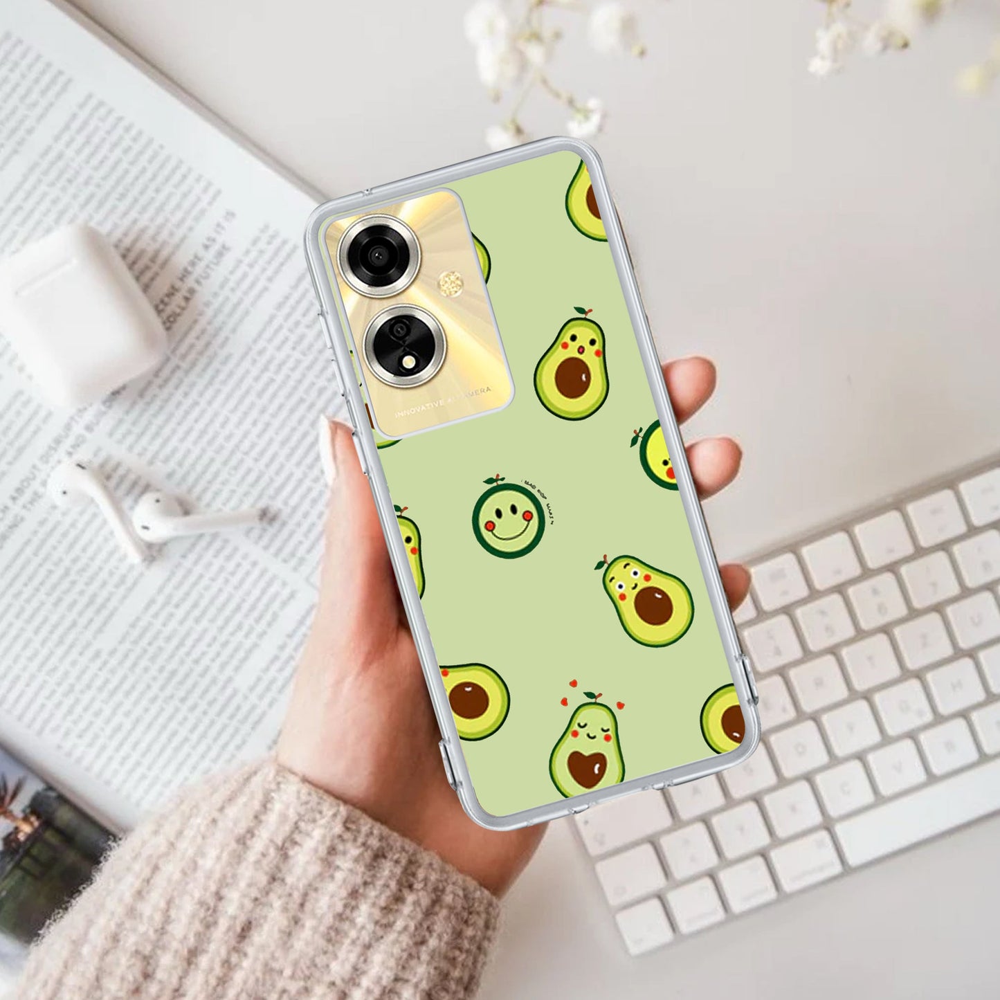 Cute Avocado Customize Transparent Silicon Case For Oppo ShopOnCliQ