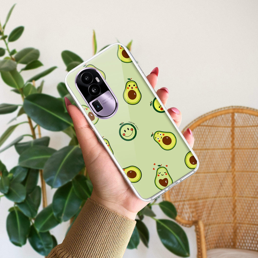Cute Avocado Transparent Silicon Case For Oppo Reno 8T 5G
