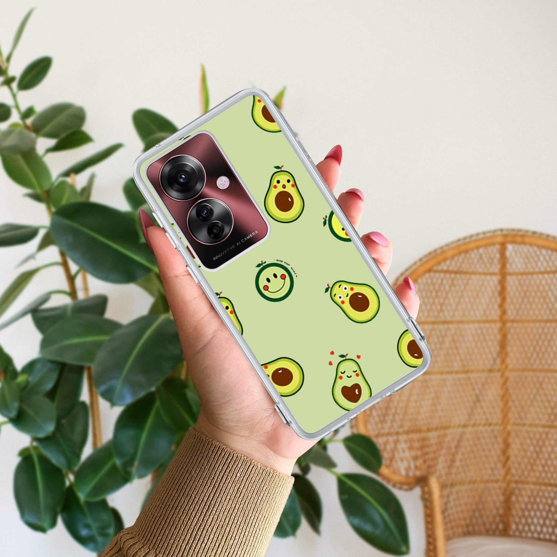 Cute Avocado Customize Transparent Silicon Case For Oppo ShopOnCliQ