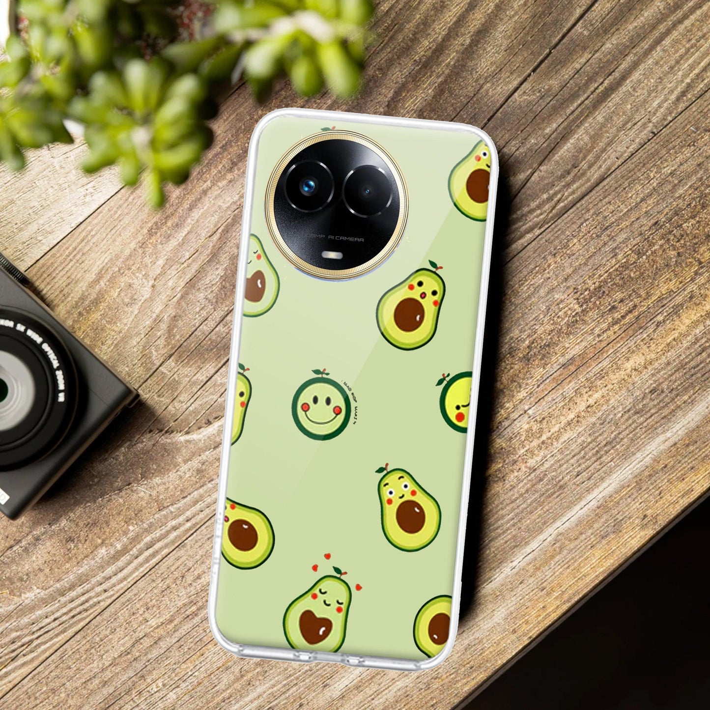 Cute Avocado Transparent Silicon Case For Realme/Narzo