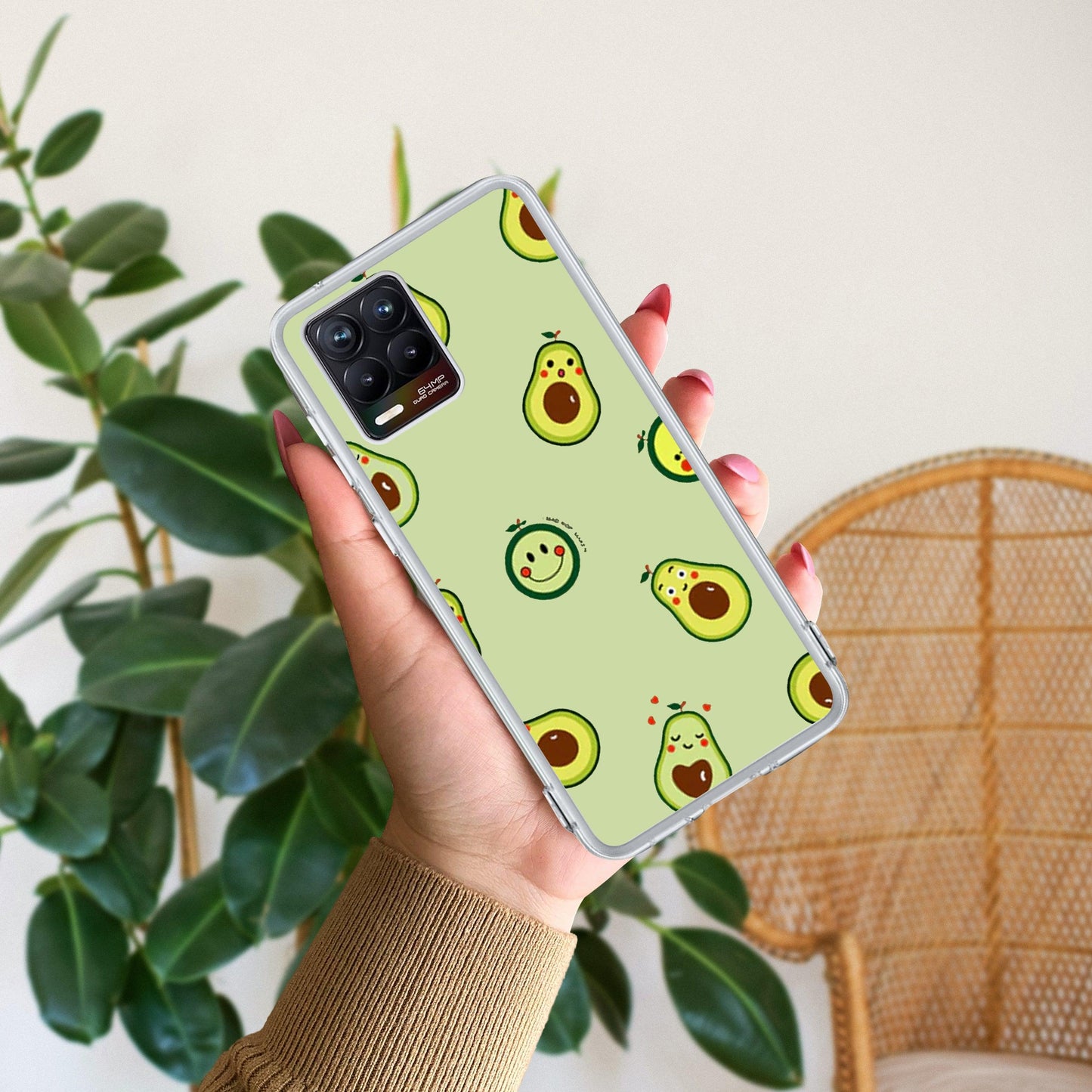 Cute Avocado Transparent Silicon Case For Realme/Narzo