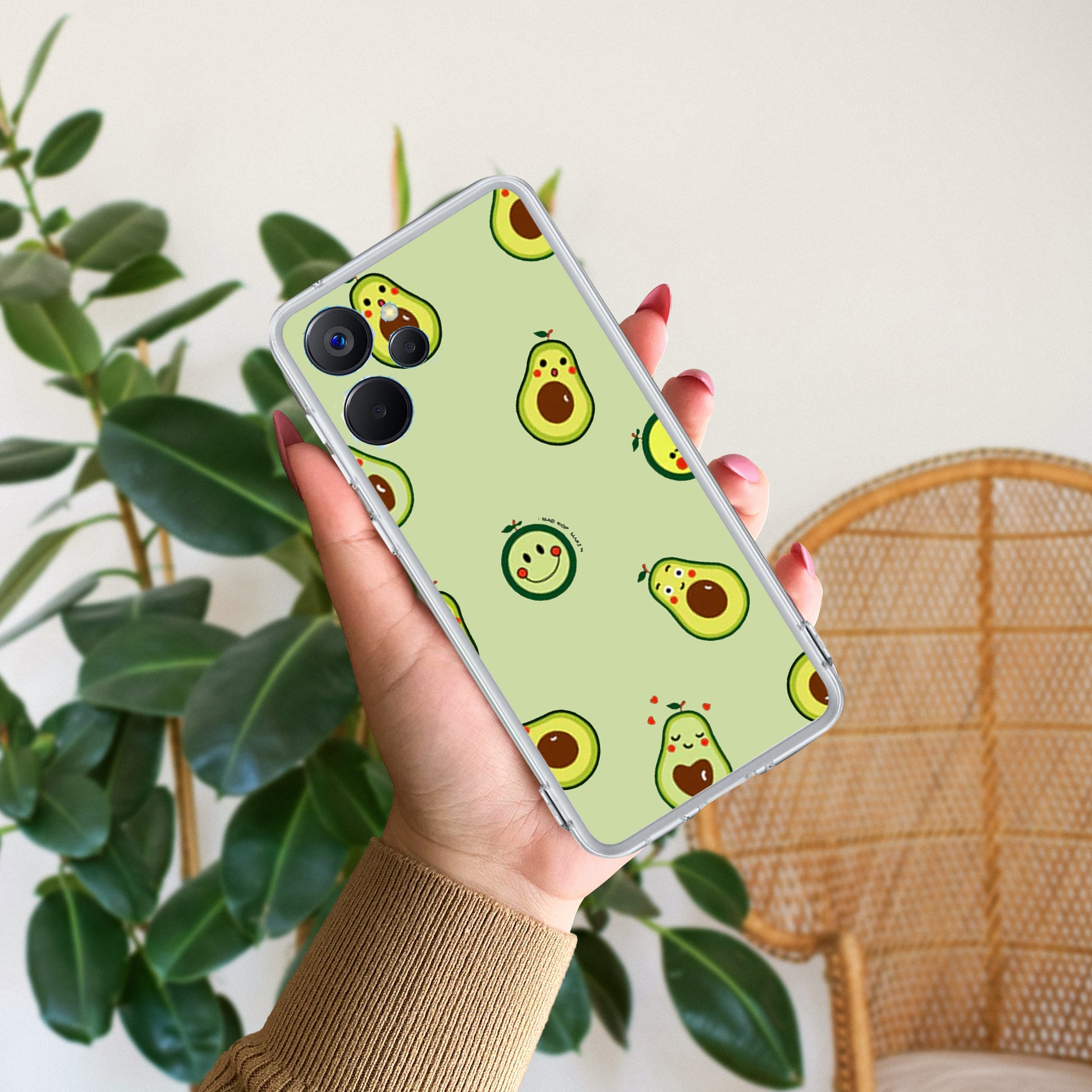 Cute Avocado Customize Transparent Silicon Case For Realme/Narzo ShopOnCliQ