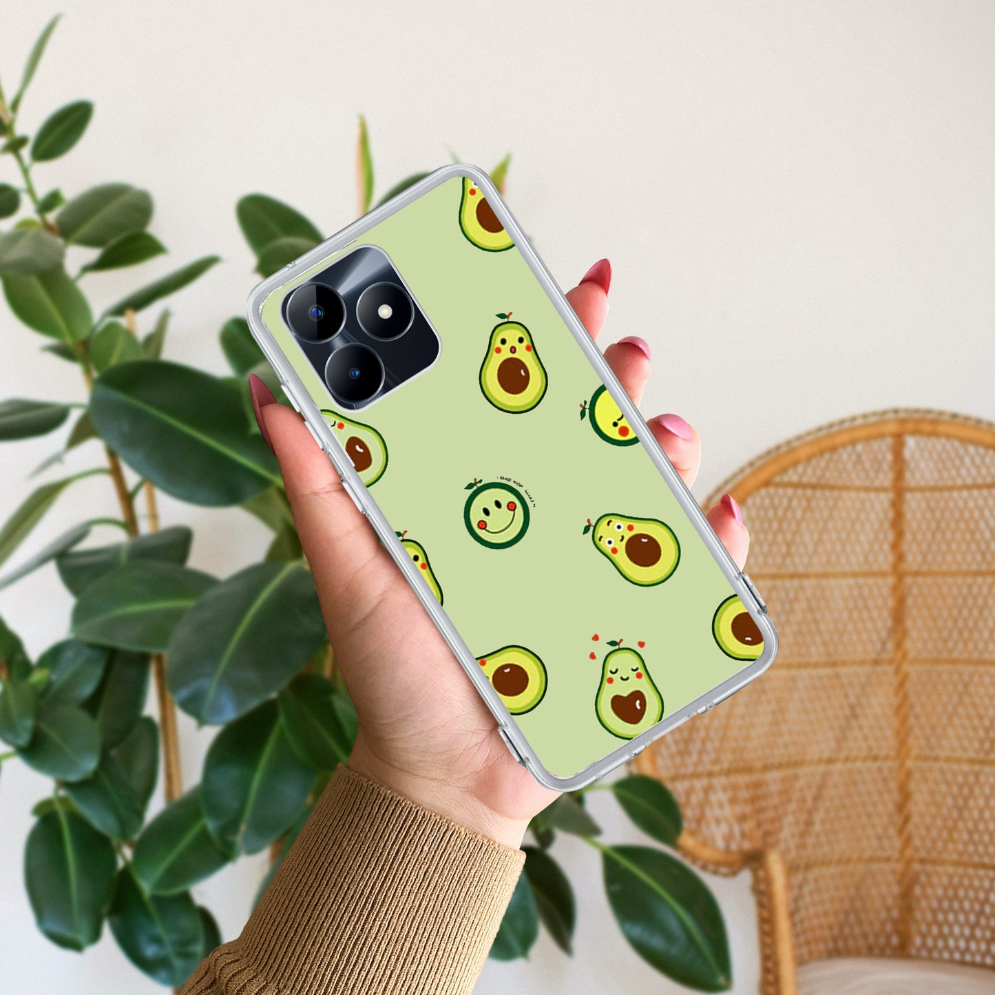 Cute Avocado Customize Transparent Silicon Case For Realme/Narzo ShopOnCliQ