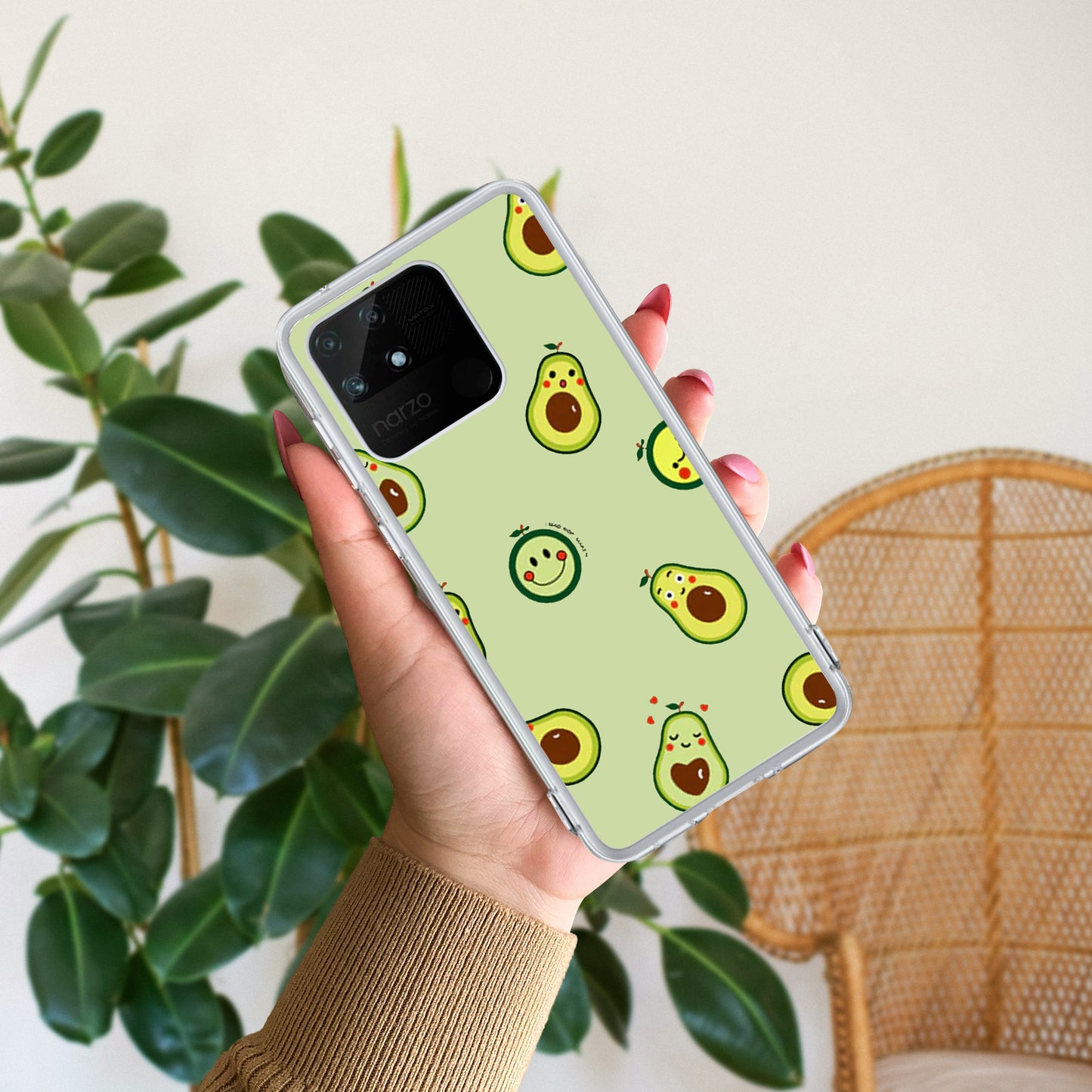 Cute Avocado Customize Transparent Silicon Case For Realme/Narzo ShopOnCliQ