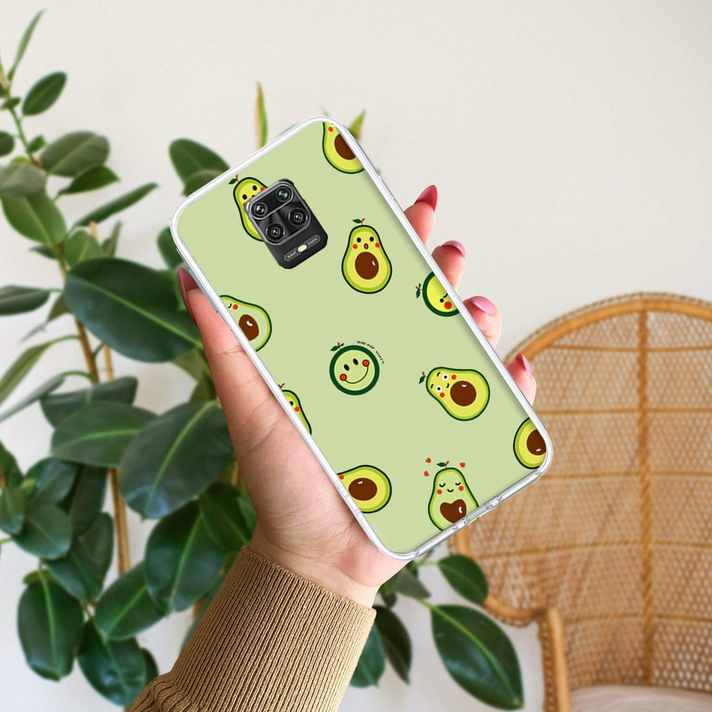 Cute Avocado Transparent Silicon Case For Redmi 9 Prime