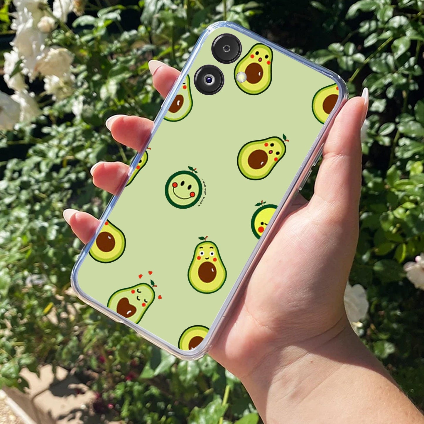 Cute Avocado Transparent Silicon Case For Samsung