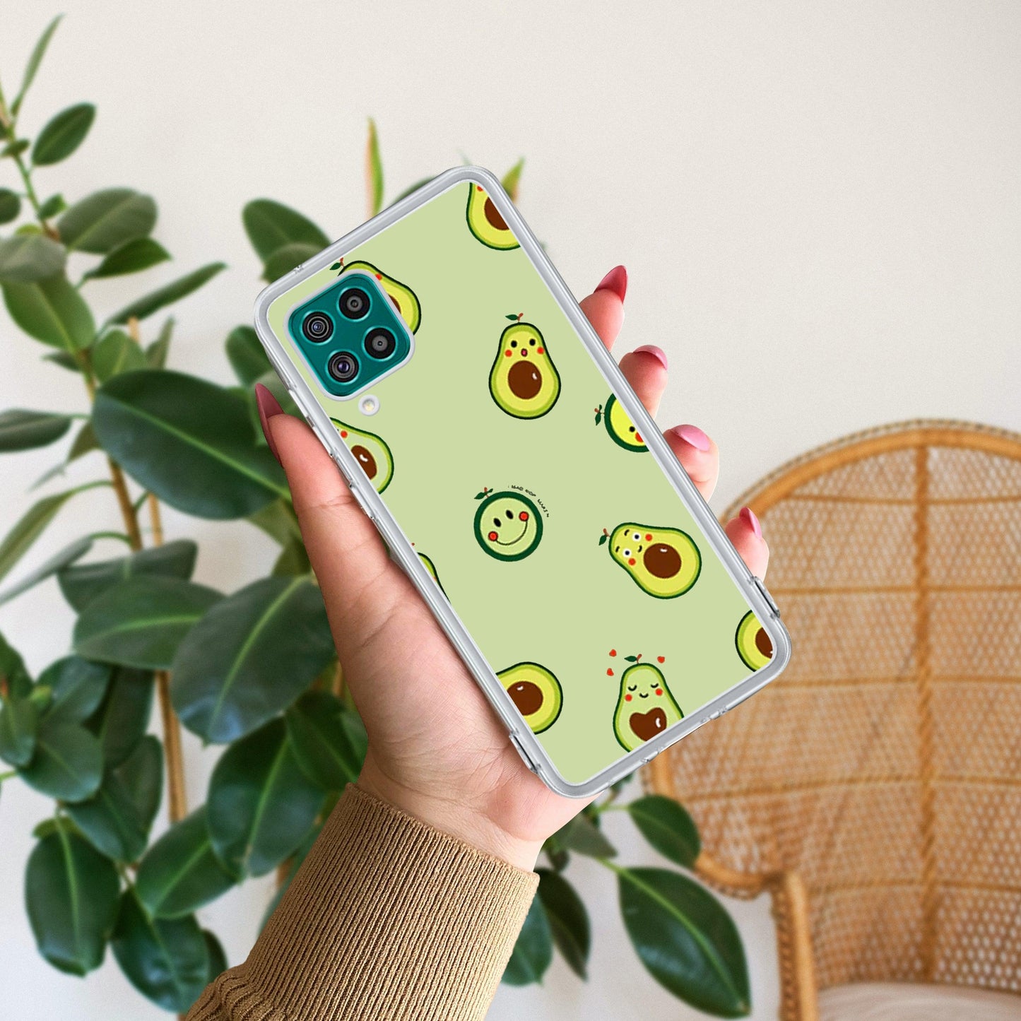 Cute Avocado Transparent Silicon Case For Samsung